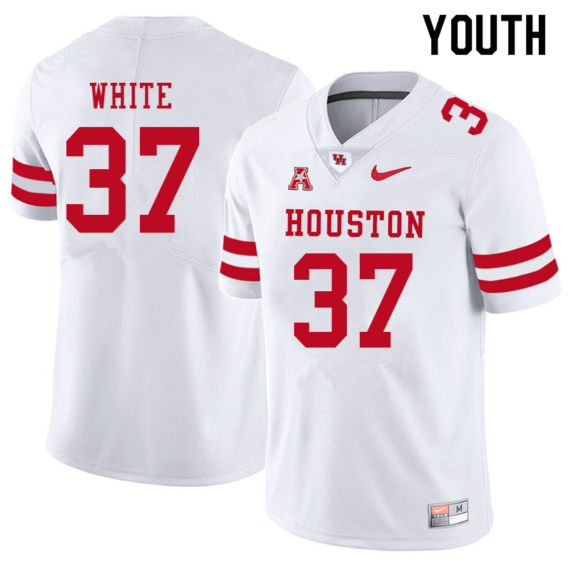Youth #37 William White Houston Cougars College Football Jerseys Sale-White